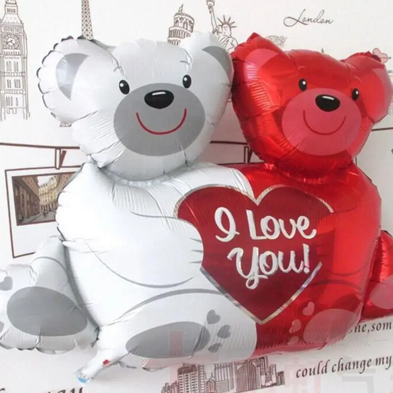 

45cm I Love You bear balloons cartoon happy birthday decoration boy and girl foil balloons Classic toy baloon