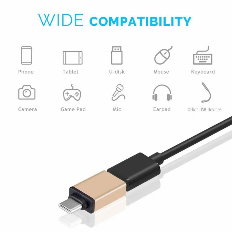 Ascromy 2 in 1 USB C OTG Type C to Micro USB Adapter For Xiaomi mi mix 2 Samsung Galaxy S8 Plus Note 8 Oneplus 5 LG G6 G5 Type-C (3)