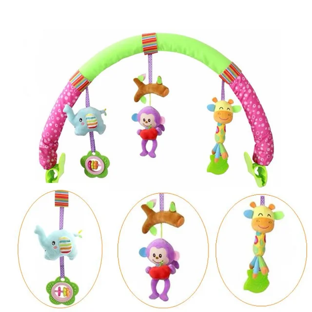 Lovely Baby Cradle Seat Cot Hanging Toys Crib Mobile Stroller Hanging Soft Plush Rattles Ring