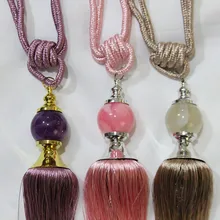 1 пара магнитный кристаллик для занавесок кисточка ручной работы с шаровым типом для Пряжка для штор аксессуары для оконных штор