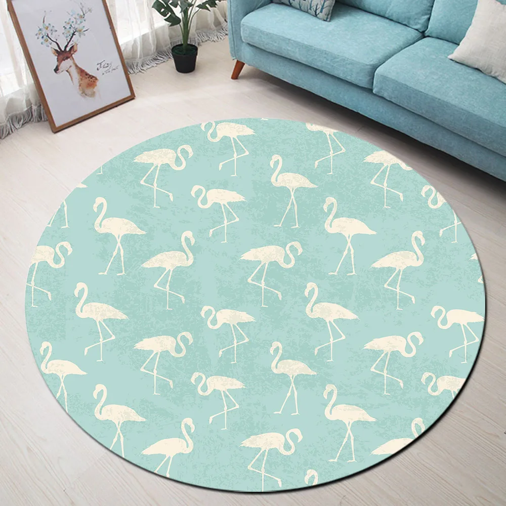 Tropical Flamingo Round Rugs And Carpets for Kids Baby Home Living Room