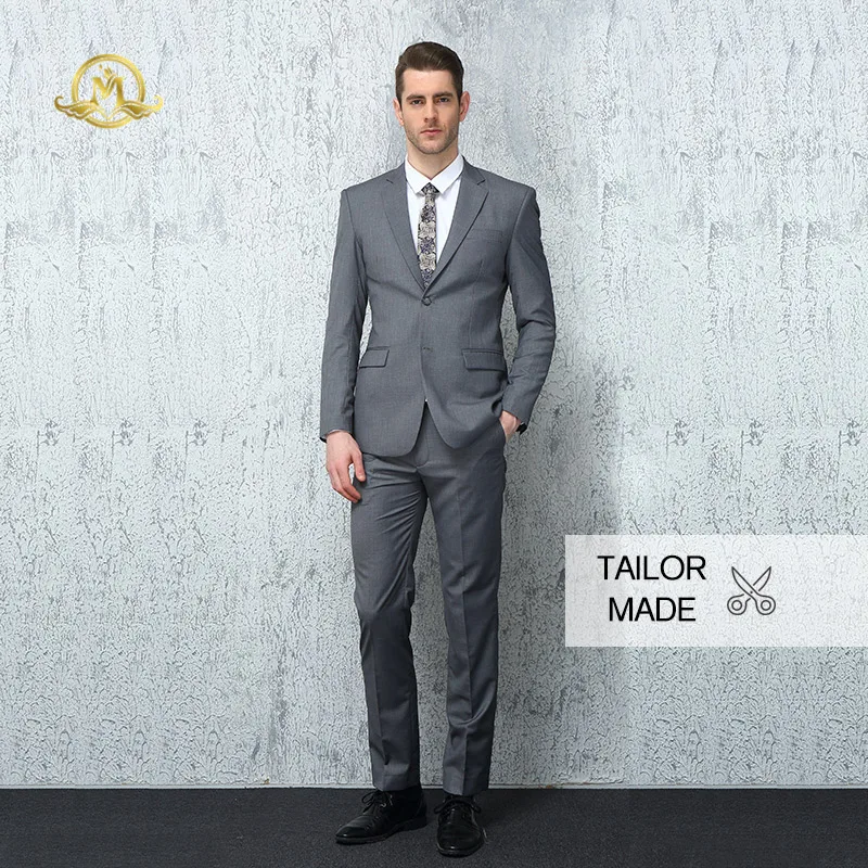 

Wrwcm Custom Men Suit High Quality Custom Tailored Gray 100% Wool Support Enterprise Customization Gentleman Style Custom Made