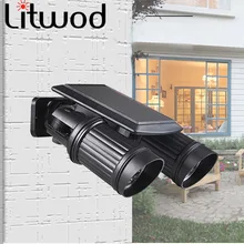 Litwod Z20 фонарь на солнечных батареях тела сонар четырнадцать светодиодный лампы супер легкий 400 мАч солнечная батарея для двора коридор
