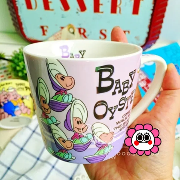 Mignon Rare Alice Au Pays Des Merveilles Bebe Huitre Plante Fleurs Tasses En Ceramique Lait Tasse Cadeau D Anniversaire Collection Limitee Aliexpress