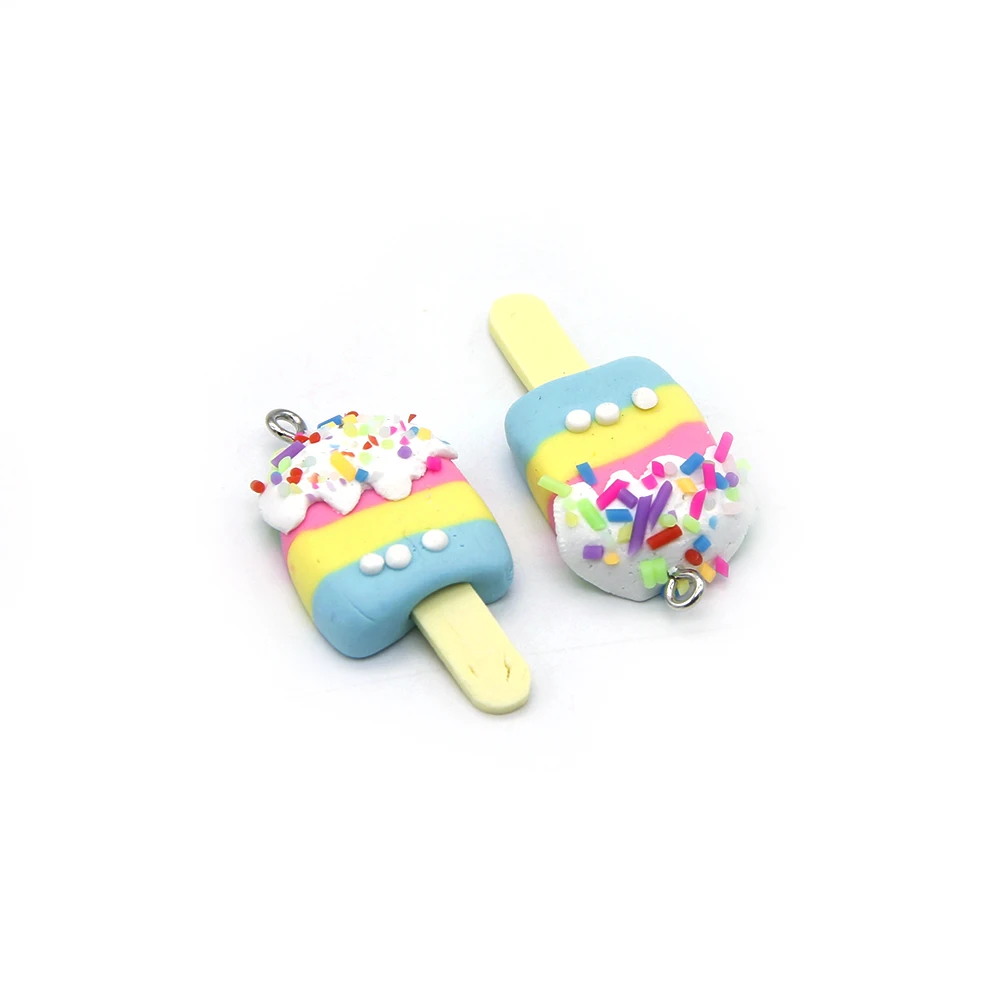 David accessories 32x17mm Cake Ice cream Polymer Clay For Decoration Supply Gift Pendant 25pcs,DIY Handmade Accessories,25Yc5559 - Color: 1075971001