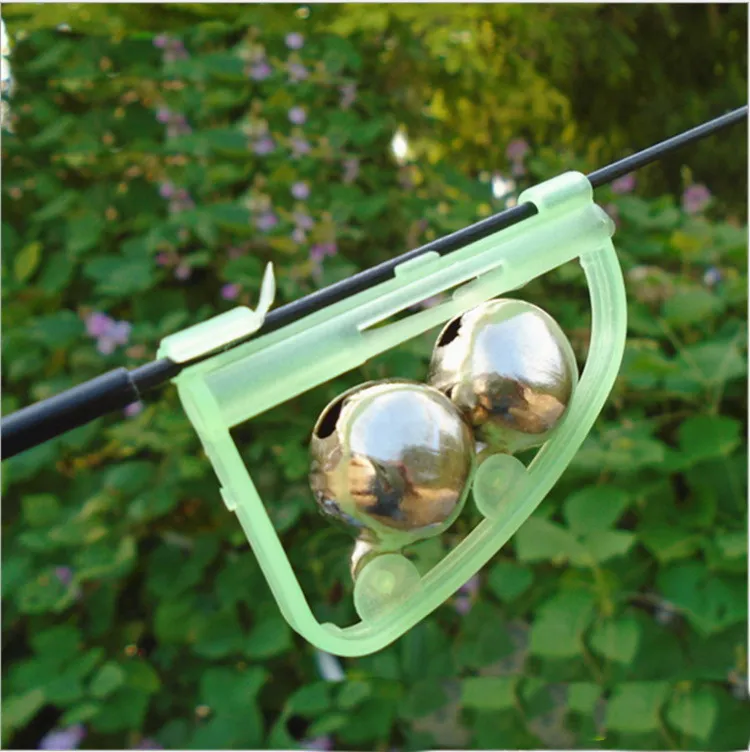 5pcs Fluorescent Fishing Rod Pole Tip Clip Twin Bell Alarm