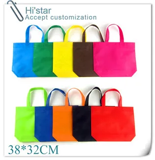 

38*32cm 50pcs/lot Purpose Bags Eco reusable colorful foldable non woven bages,non woven shopping bag gloss lamination printing