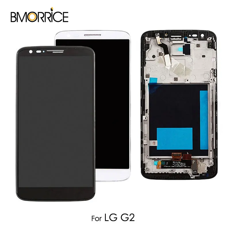 Замена Оригинальный для LG G2 D802 ЖК дисплей сенсорный экран с рамкой дигитайзер