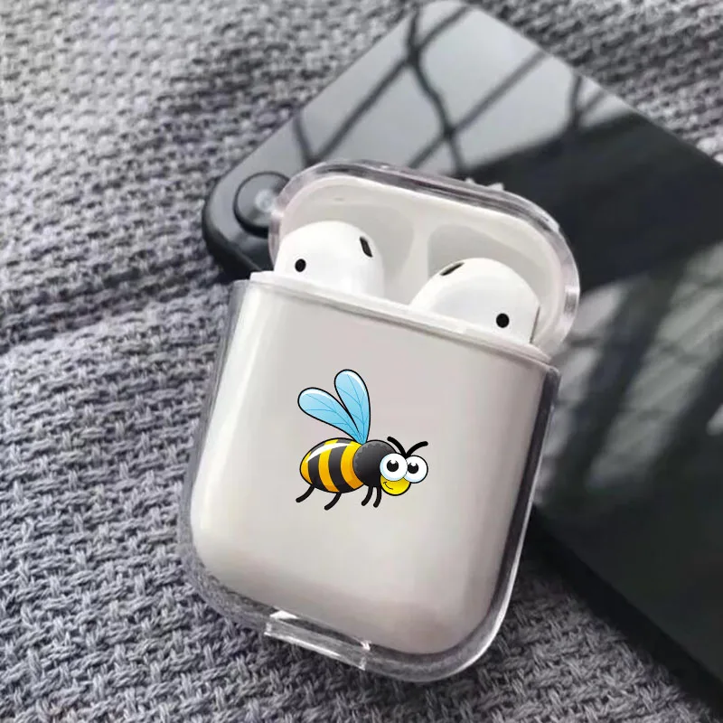 Чехол для Airpods с милым сердечком, Прозрачные Жесткие ПК-Чехлы для AirPods, Чехлы Защитные, беспроводной чехол для наушников