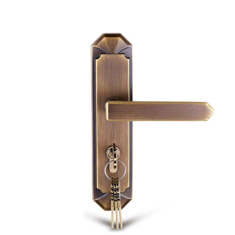  Modern Entrance Door Handle Lock Set Solid wood interior door lock with key Solid Brass Material Bl - 33041453307