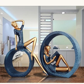 

European Resin Figures Livingroom Office Desktop Beauty Abstract Statue Ornament Home Furnishing Decoration Crafts Wedding gift