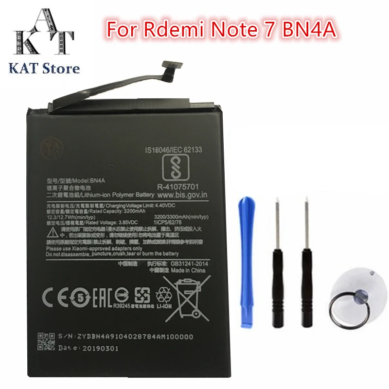 

BN4A 3200mAh Phone Battery For Xiaomi Redmi Note 7 Battery Replacement High Quality AAA Gift Tools
