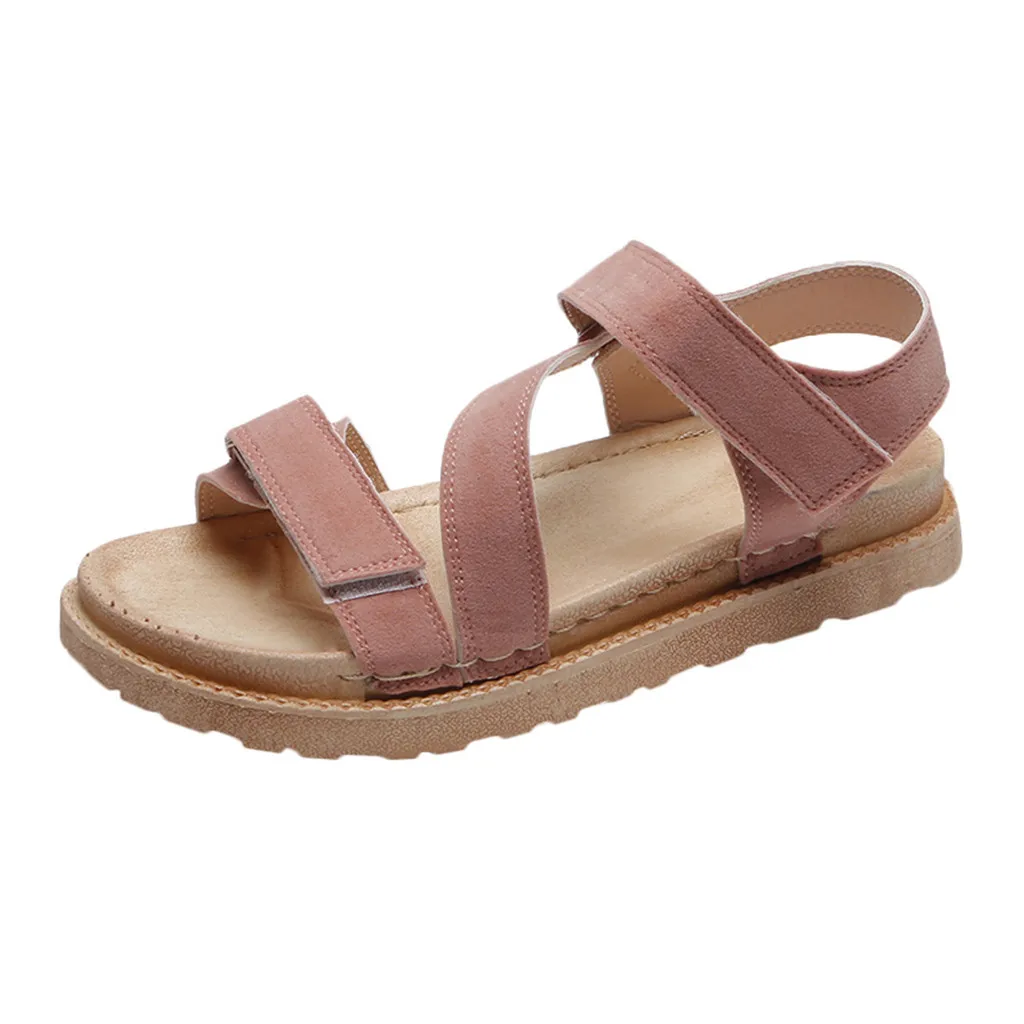 

SAGACE Women Flat With Open Toe low-Top Sandals Muffin Bottom Large Size Roman Shoes Platform British Wind Wedge Heel hot May 22