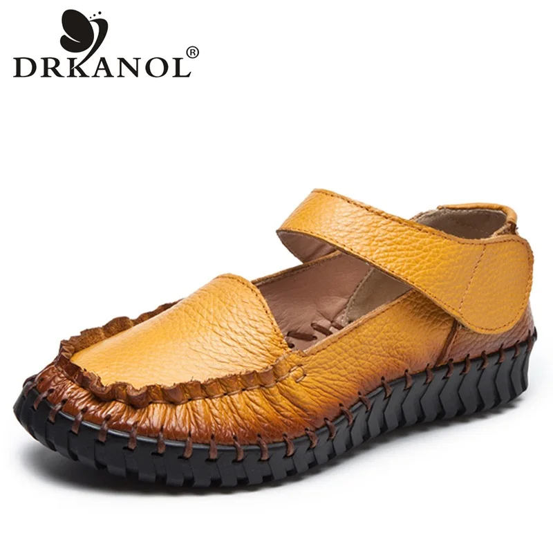 DRKANOL Genuine Leather Casual Shoes Women Flats Loafers Soft Bottom Retro Style Handmade Women Flat Shoes Round Toe Big Size 43 цена DRKANOL Genuine Leather Casual Shoes Women Flats Loafers Soft Bottom Retro Style Handmade Women Flat Shoes Round Toe Big Size 43 цены онлайн