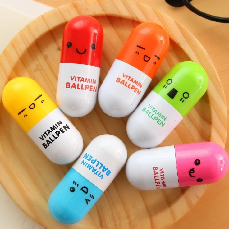 

6 PCS Cartoon Cute Creative Colorful Flexible Ballpoint Pen Korean Stationery Student Gift School Supplies Capsule Ballpoint Pen