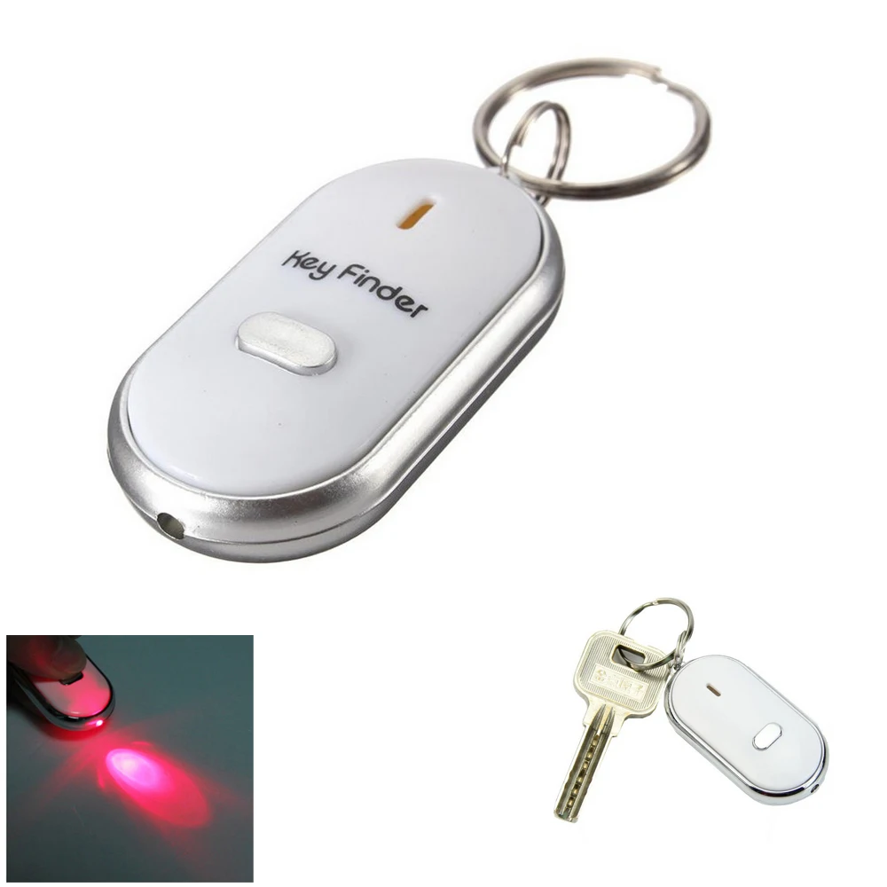 20pcs/lot LED Key Finder Locator Find Lost Keys Chain Keychain Whistle Sound Control+free