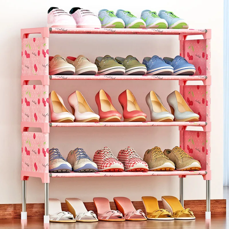 Fashion Shoe rack Non-woven 5 layer printing Easy Assembled Shoes Shelf Storage Organizer Stand Holder Living Room Furniture