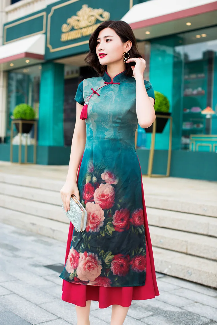 Ao Dai vintage Cheongsam modern luxury women dress -in Asia & Pacific ...