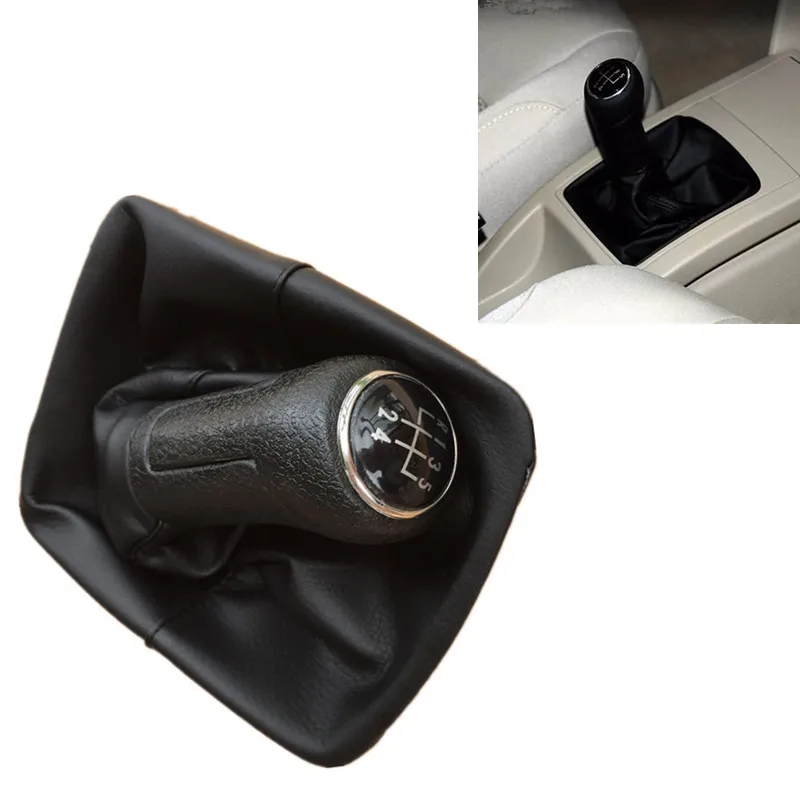 

5 Speed Car Styling Manual Gear Shift Knob With Gaiter Boot Cover For VW Polo 9N 9N2 2002 2003 2004 2005 2006-2009 Left Drive