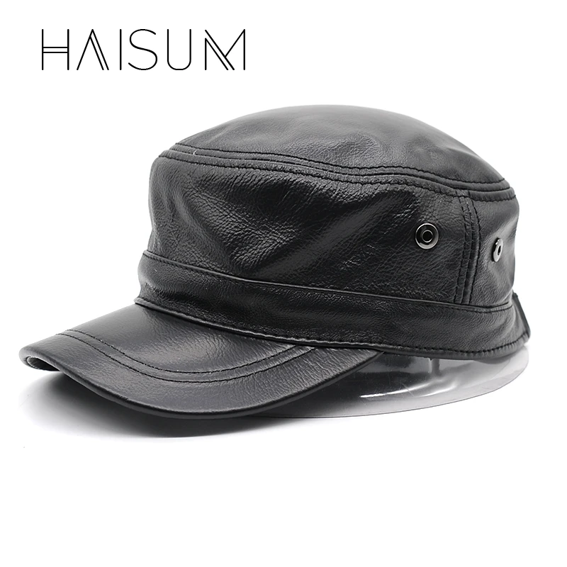 Haisum ограниченная распродажа, унисекс, повседневная, натуральная кожа, бейсболка, высокое качество, мужские, для взрослых, твердые, армейские шапки, кепка s Cs107