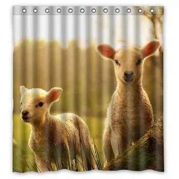 

Cute Baby Sheep Sunset Custom Personalized Waterproof Shower Curtain Bathroom Curtains Bath Curtain 60x72 inches