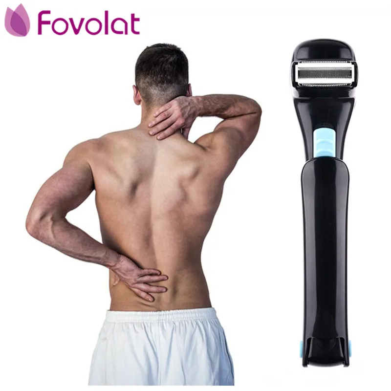 

Electric Back Shaver Battery-Operated Shaver 180 Degree Folding Shave Device Mens Shaving Machine Razor With Blades Brush