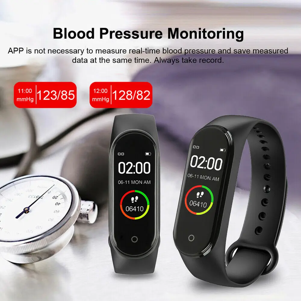 New M4 Smart Watch Heart Rate Blood Pressure Monitoring Boys and Girls Smart Watch Health Bracelet Waterproof Smart Watch Women