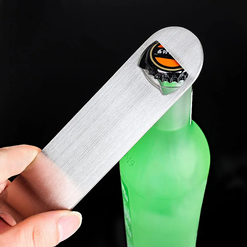 1pc 17.8cm Durable Beer Bottle Opener Stainless Steel Flat Speed Bottle Cap Opener Remover Bar Blade Kitchen Tools