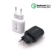 18 Вт Быстрая зарядка 3,0 быстрое USB зарядное устройство для iPhone, samsung, Xiaomi, huawei, дорожное настенное зарядное устройство с европейской вилкой, Кабель-адаптер для зарядного устройства мобильного телефона