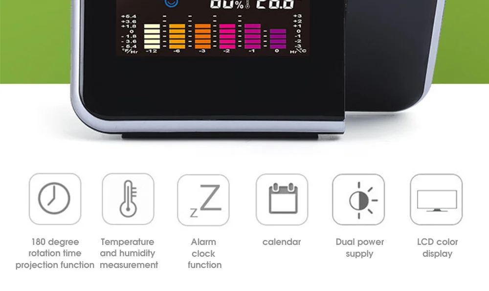 Цифровой проекционный Будильник Светодиодный индикатор погоды подсветка вращающийся Повтор Пробуждение проектор Despertador
