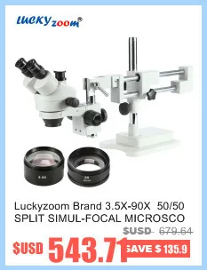 Luckyzoom бренд 3.5X-45X Simul-Focal Тринокулярный зум стерео микроскоп головка WF10X/20 SZM0.5X WD165mm аксессуары для микроскопов