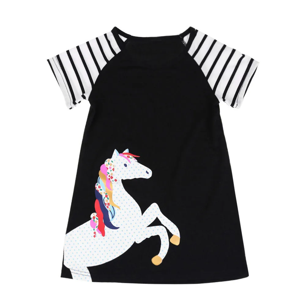 Одежда для маленьких девочек от 1 до 7 лет Летнее Детское платье для девочек Детский костюм платья с короткими рукавами для маленьких девочек Повседневное платье принцессы - Цвет: JKTMQZ0005