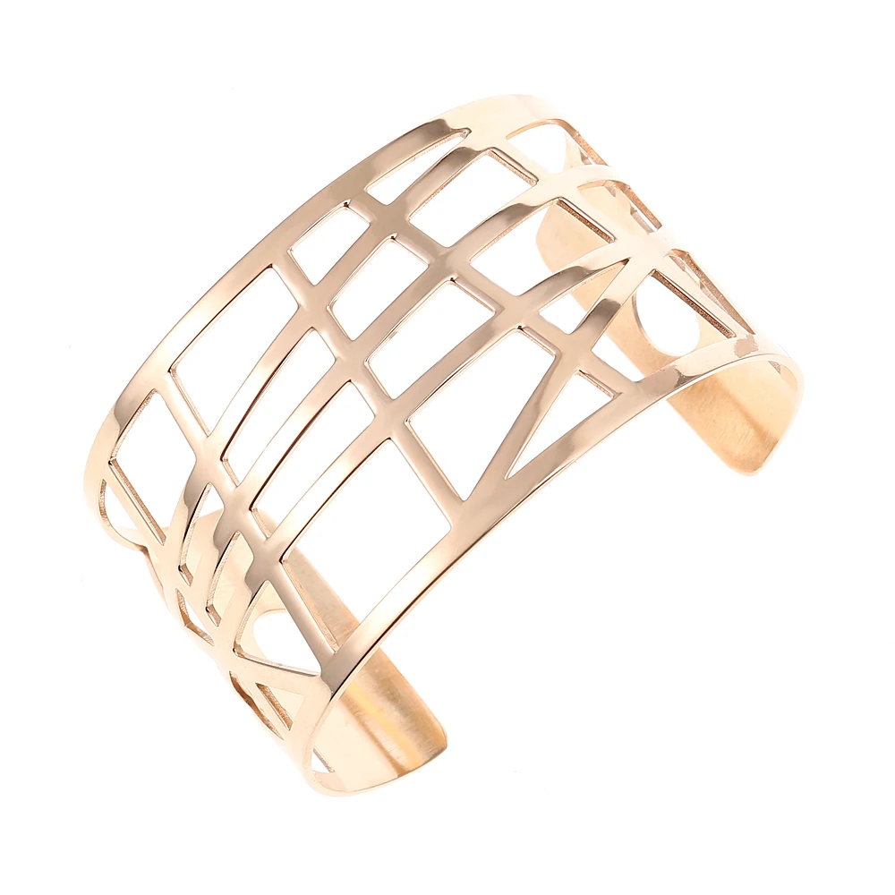 Preise Legenstar Offene Stulpe armband Armband Rose Gold Edelstahl 40 mm Breite Reversible Leder Arm Pulseira Feminina Masculina