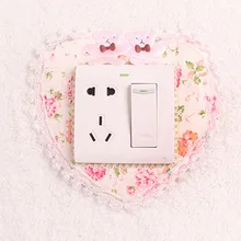 2 шт./лот бытовой цветок ткани кружева любовь переключатель пылезащитный гнездо для крышки стены