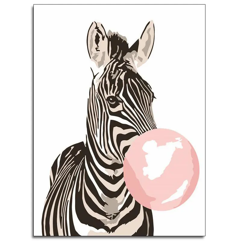 

DIY Painting By Numbers Colorful zebra Animals Kit Hand Painted Oil Painting Unique Gift For Home Decor