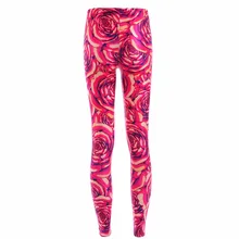 New Arrival 3873 Sexy Girl Festive Red Rose peony Flower Printed Elastic Fitness Polyester Workout Women