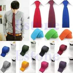 Мужская Мода Solid Tie Knit Вязаный Галстук Однотонная одежда галстук узкий тонкий тканые