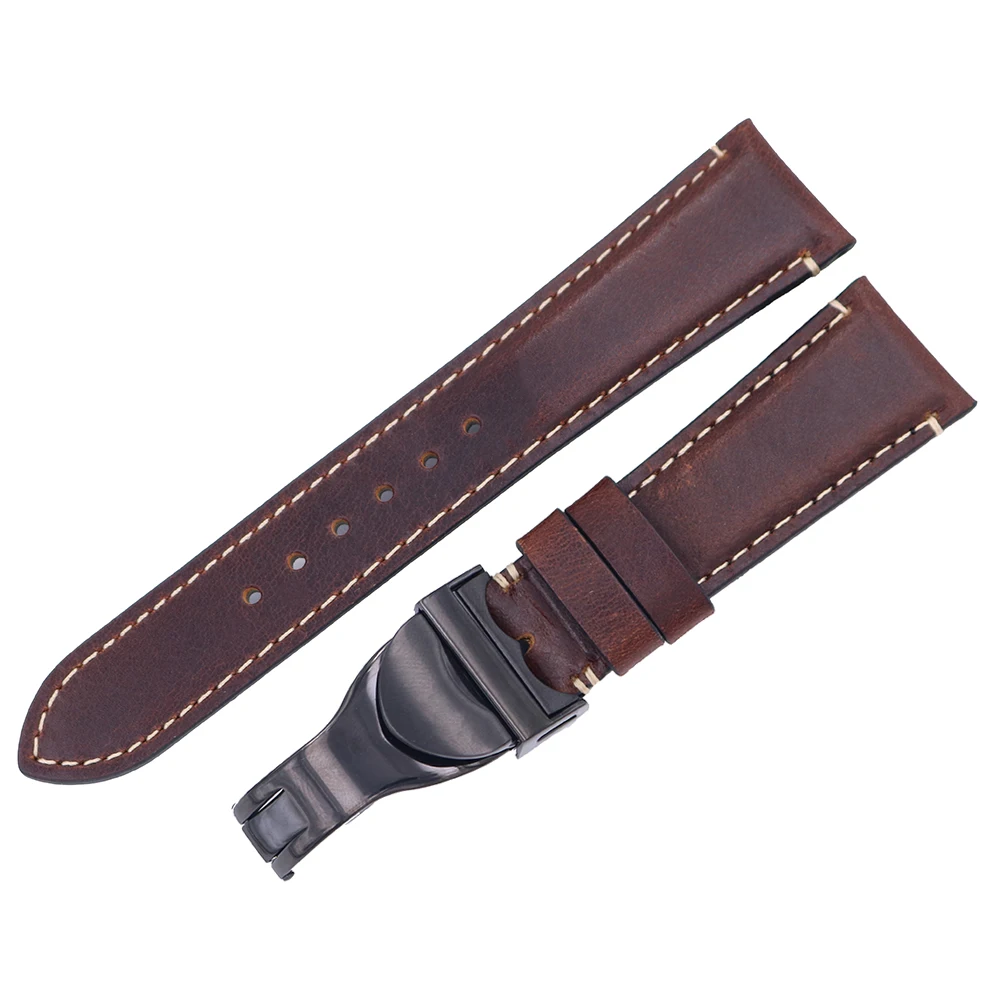 Rolamy 20 мм 22 мм Прочный Натуральная кожа замена наручные часы ремешок ремень браслет для Tudor Seiko Ролекс Омега