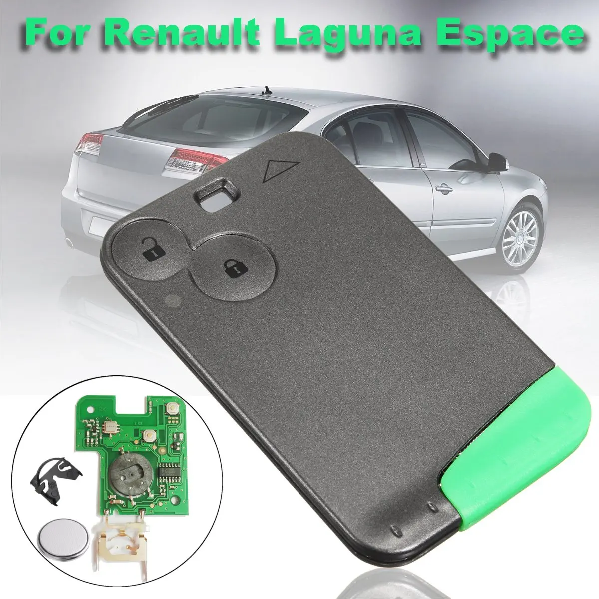 

New 2 Buttons Car Smart Remote Key Card w/ Circuit Board For Renault Laguna Espace 2001-2006 Dark Grey 433MHZ Keys #181977693818