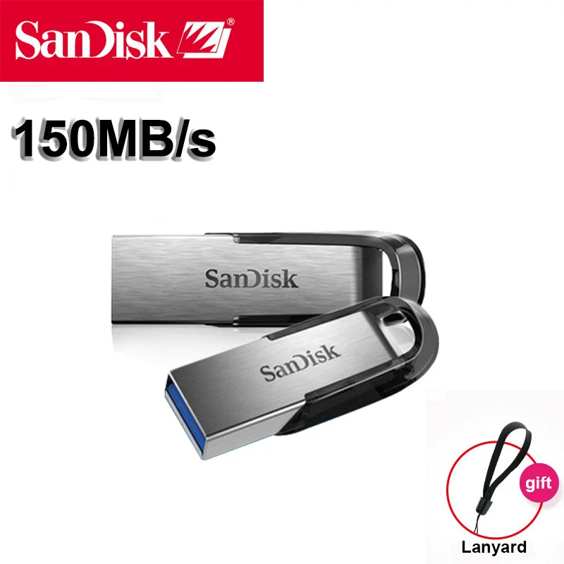 Лучший Sandisk флешка 64 Гб usb накопитель animado флэш накопитель Подлинная Ultra Flair металлическая ручка cle usb 3,0 ключ черный Memory Stick