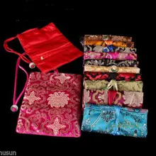 20*28 см 25 шт китайский винтажный шелк с Ювелирное Украшение из нефрита рулонов сумка кошелек подарочная сумка