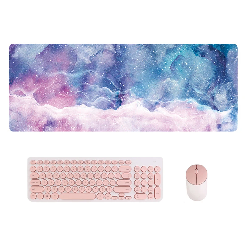 

800*300mm Large Size Rubber Gaming Keyboard Mouse Pad Anti-slip Fashion Marble Desk Mouse Mat For Laptop Tablet Table Cushion