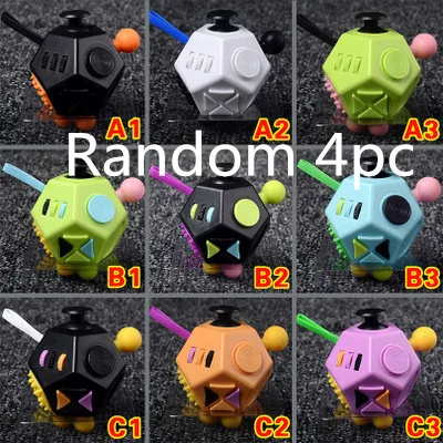 ramdom 4pc Антистрессовый куб, 12 способов, сторонние игрушки для офиса, движение пальцев, кости, тревога, Reliever, головоломка, креативные игрушки, СДВГ, подарок - Цвет: ramdom 4pc