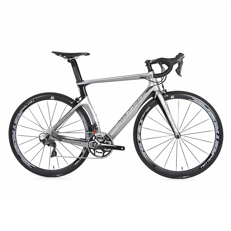 Твиттер углеродный шоссейный велосипед 22 скоростной высокомодульный углеродный шоссейный велосипед для 105/R7000 UT/R8000 компоненты углеродная вилка - Цвет: Gray