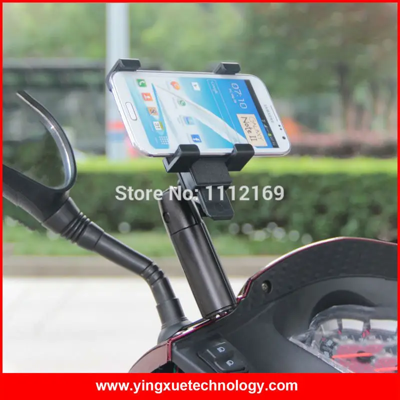 

Universal Scooter Motorcycle Rear View Mirror Mount Cell Phone Holder Cradle Stand for Smart Phones
