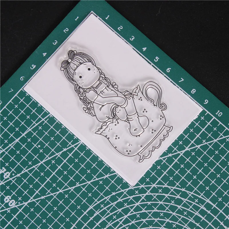 Резина силиконовый прозрачный штампы для скрапбукинга тампоны прозрачных печать фон карточка со штампом Создание Diy чашки девушка