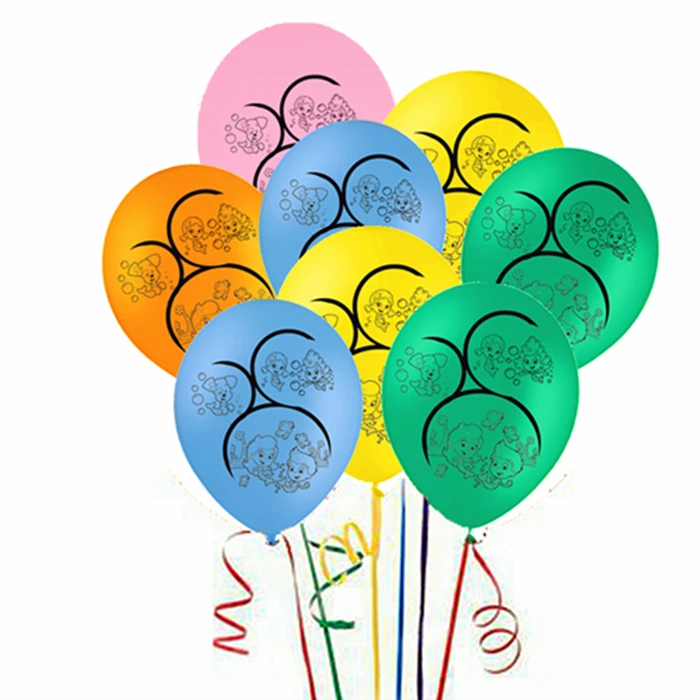 

12pcs/lot Bubble Guppies Latex Balloons Cartoon Model Toy Ball Boy Girl Fish Theme Birthday Party Decorations Kids Best Gift
