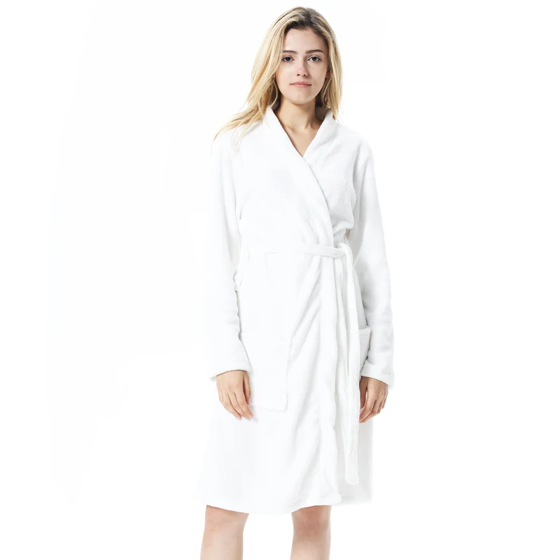 Flannel Women sleepwear robe Thick Warm Winter Shower Spa Robe bath