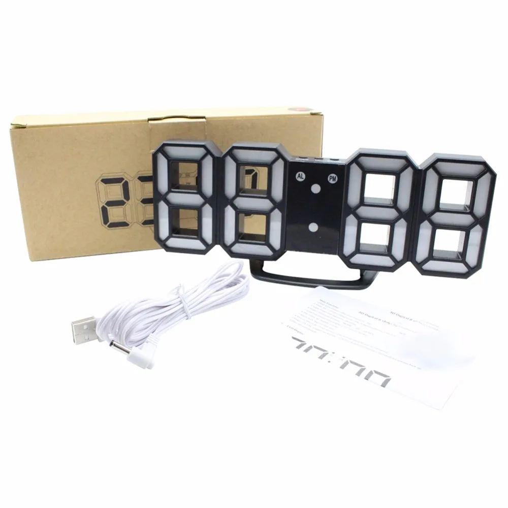  Modern Digital clock LED Table Clock Watches 12 Or 24 Hour Display Alarm For Home Room Decal Gift S