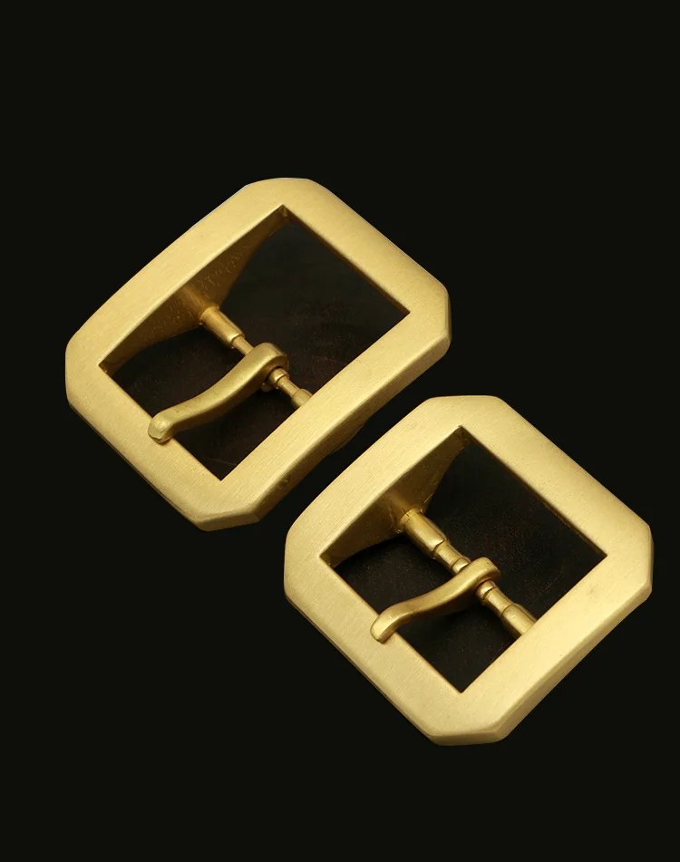 

2018 New 4cm Width Pure Brass Belt Buckle Pin Cowboy Belt Buckle for Men's Simple Casual Belt Jean Accessories Fit 3.8cm Belt